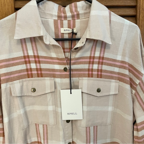 NWT Spell Basecamp Flannel in Musk size S - Picture 5 of 8